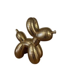 Polyresin ballon hond goud