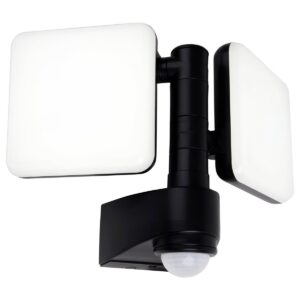 LED externe wandlamp "Jaro" met 360 ° bewegingsdetector, gemaakt van plastic in antraciet, met geïntegreerde LED