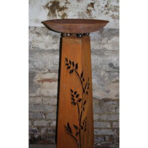 Rosali sierzuil met diverse schalen | Vintage decoratie voor balkon en tuin | Patina tuindecoratiezuil