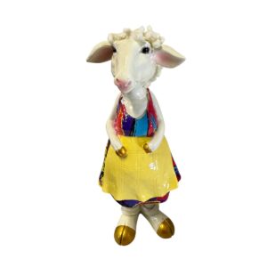 Polyresin schapen moeder met pak