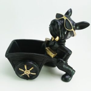 Polyresin handkar hond zwart