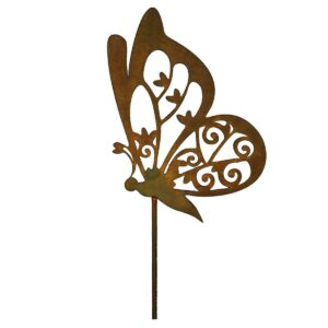 Patina tuindecoratie bloemplug vlinder "Anita" | Vintage decoratieveer |